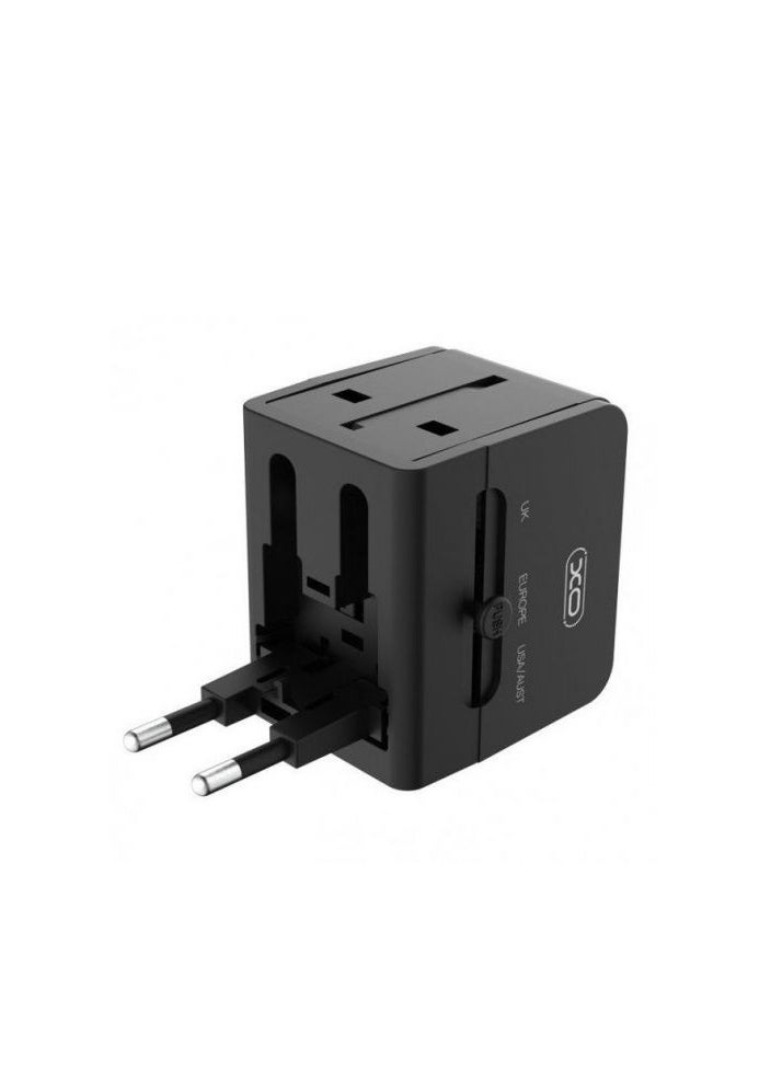XO INET Travel Adaptor Charger Can Use for All Countries for UK EU US 2USB Port 2.1A (Max)  - Image 1