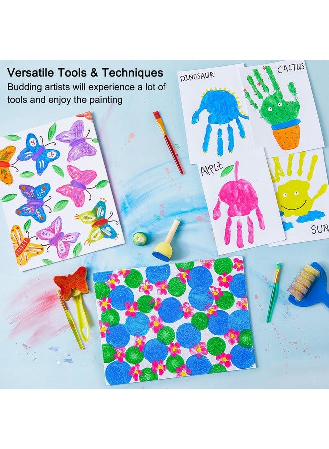 شاتل أرت مجموعة طلاء الأصابع القابلة للغسل، مجموعة ألوان مكوكية مكونة من 46 قطعة للأطفال مع 14 لونًا (60 مل) فرش طلاء الأصابع لوحة إسفنجية سموك غير سامة للأطفال الصغار في المنزل والأنشطة التعليمية المبكرة - Image 3