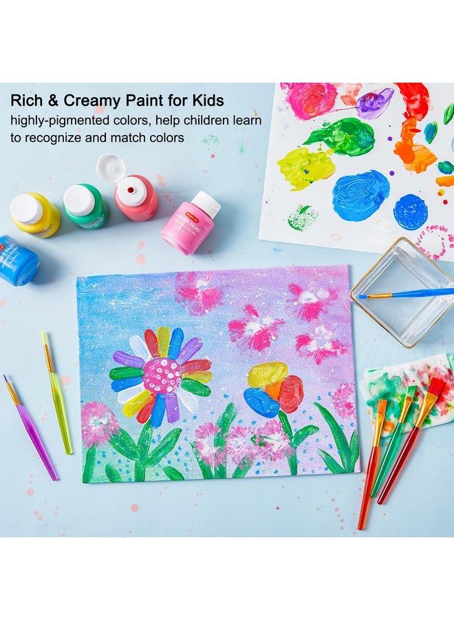 شاتل أرت مجموعة طلاء الأصابع القابلة للغسل، مجموعة ألوان مكوكية مكونة من 46 قطعة للأطفال مع 14 لونًا (60 مل) فرش طلاء الأصابع لوحة إسفنجية سموك غير سامة للأطفال الصغار في المنزل والأنشطة التعليمية المبكرة - Image 4