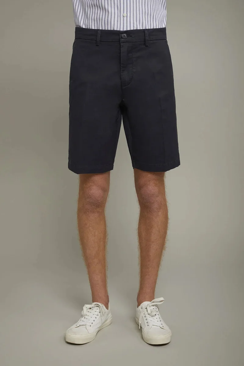 Doppelganger Blue Men's Bermuda shorts classic twill construction regular fit - DK Blue for Men | Best Price UAE