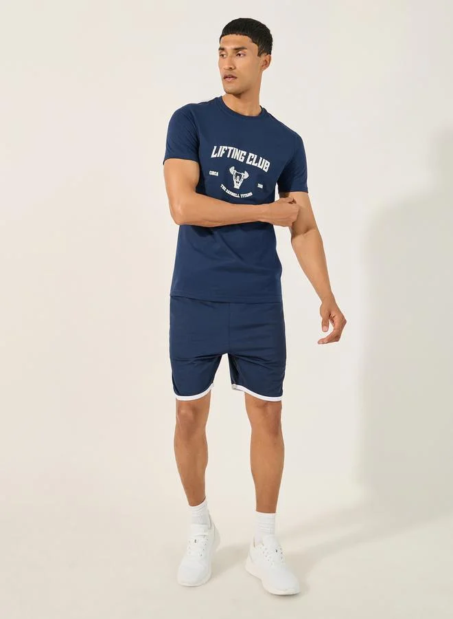 Styli Active Graphic Print Crew Neck Regular Fit T-Shirt