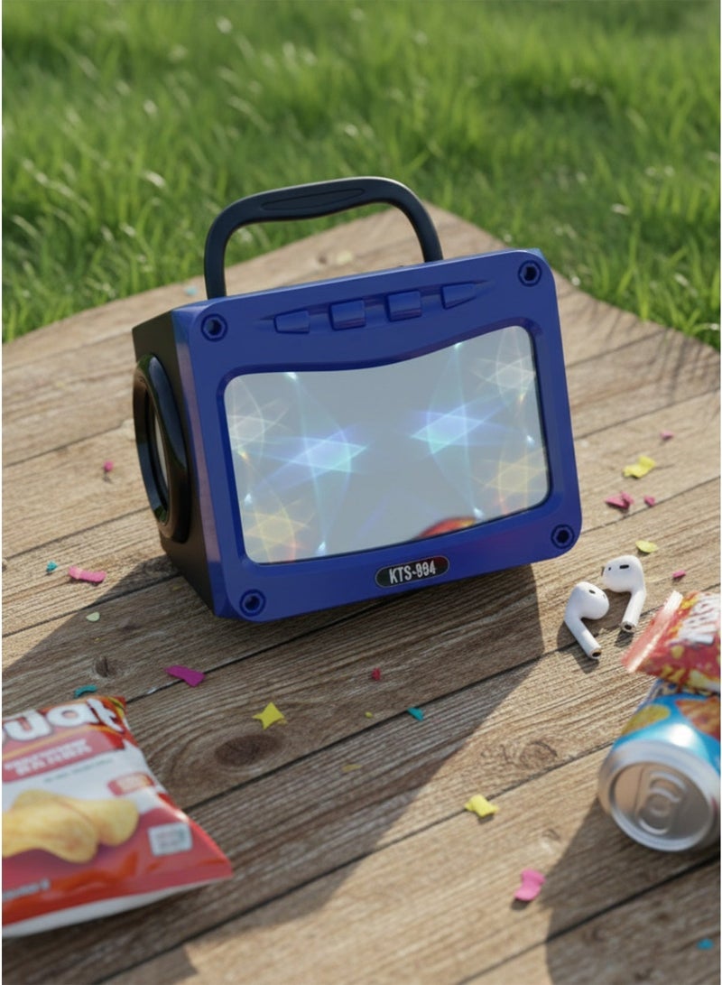 KTS-994 Portable Wireless Bluetooth Speaker with LED Light, Deep Bass, USB/TF Support & Rechargeable Battery – Compact Party Speaker with Handle - Image 5