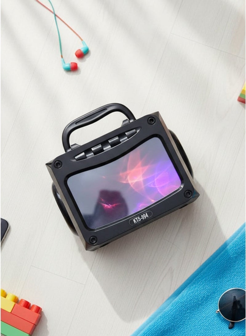 KTS-994 Portable Wireless Bluetooth Speaker with LED Light, Deep Bass, USB/TF Support & Rechargeable Battery – Compact Party Speaker with Handle - Image 4