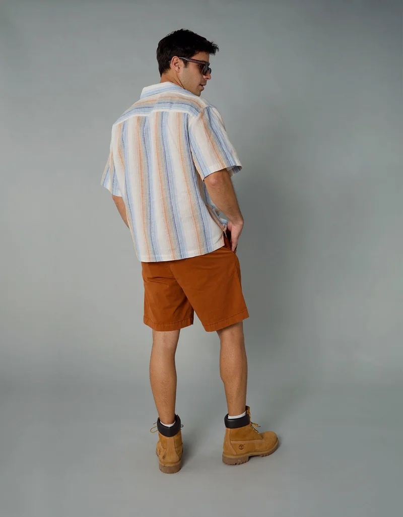 امريكان ايجل قميص بأزرار من مزيج الكتان