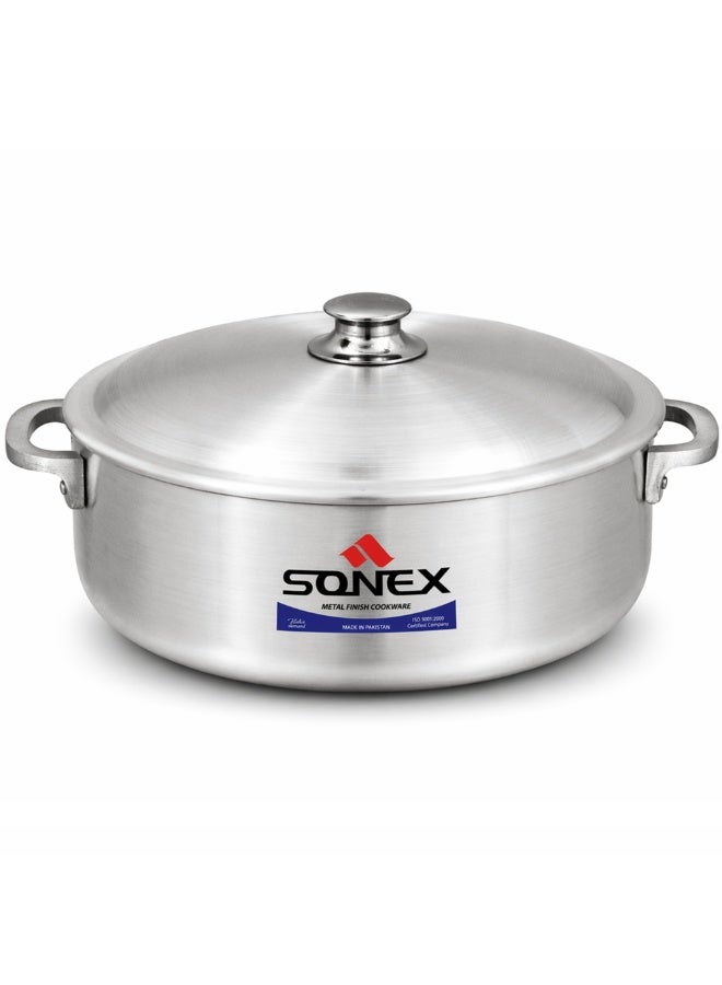 SONEX سونكس إمبريال كاليرو، 20 سم (2.5 لتر) – وعاء ضحل من الألمنيوم الممتاز، مقلاة هولندية، مقبض متين مثبت، توزيع حراري ممتاز، آمن في غسالة الصحون، مثالي للأرز، اليخنات، الطهي البطيء، والكسكسي. - Image 1