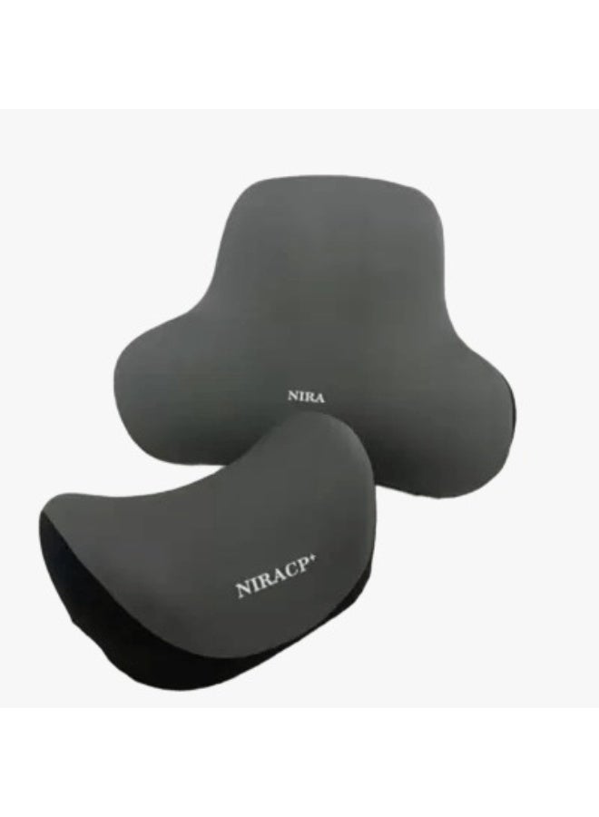 وسائد إسفنجية لدعم أسفل الظهر ومسند الرأس للسيارة - وسائد إسفنجية مريحة للسيارة والمكتب. 1- وسادة دعم أسفل الظهر 1- وسادة مسند الرأس - Image 1