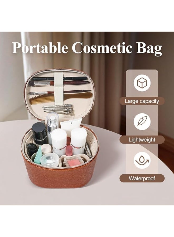 حقيبة ماكياج السفر حقيبة ماكياج مع المقصورات ومقبض حقيبة المرحاض المحمولة للنساء - Image 3