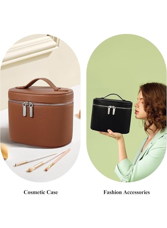 حقيبة ماكياج السفر حقيبة ماكياج مع المقصورات ومقبض حقيبة المرحاض المحمولة للنساء - Image 4