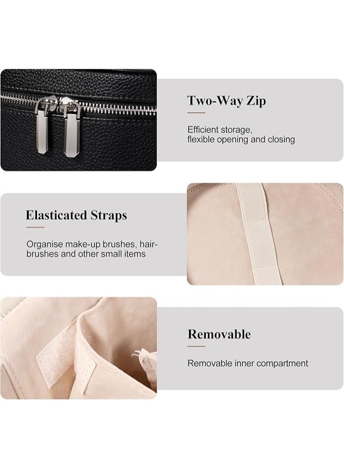 حقيبة ماكياج السفر حقيبة ماكياج مع المقصورات ومقبض حقيبة المرحاض المحمولة للنساء - Image 2