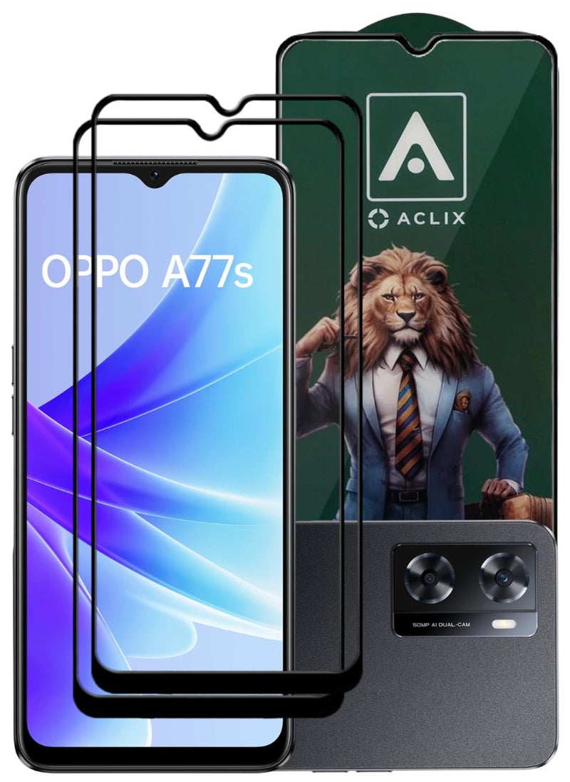 ACLIX 2 Pieces Antistatic ESD Dustproof Premium Quality High Definition Tempered Glass Screen Protector Designed For Oppo A77s - Image 1