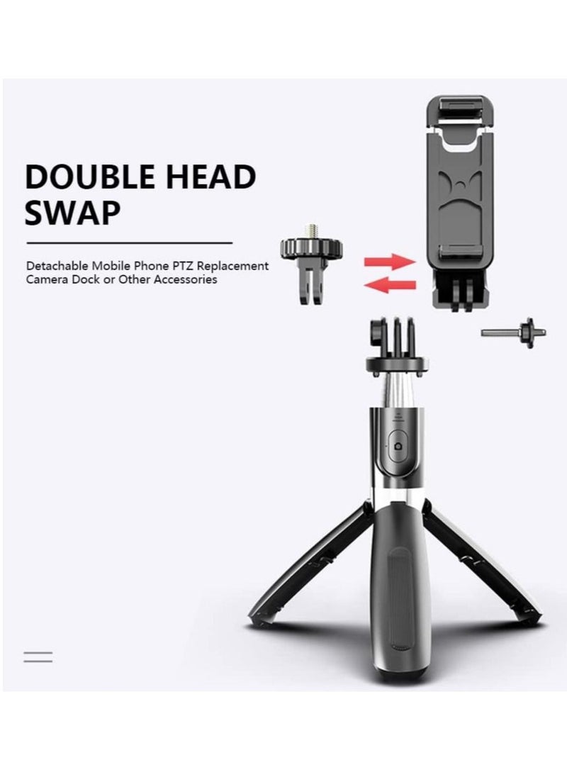 Generic - Selfie Stick Tripod,Eocean Portable 40 inch Aluminum Alloy Extendable Phone Tripod with Detachable Wireless Remote, Compatible with iPhone 14 13 12 11 pro Xs Max Xr X 8 7 6 Plus, Samsung Huawei - Image 1