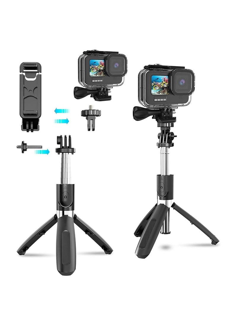 Generic - Selfie Stick Tripod,Eocean Portable 40 inch Aluminum Alloy Extendable Phone Tripod with Detachable Wireless Remote, Compatible with iPhone 14 13 12 11 pro Xs Max Xr X 8 7 6 Plus, Samsung Huawei - Image 1