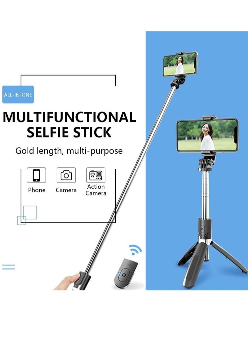 Generic - Selfie Stick Tripod,Eocean Portable 40 inch Aluminum Alloy Extendable Phone Tripod with Detachable Wireless Remote, Compatible with iPhone 14 13 12 11 pro Xs Max Xr X 8 7 6 Plus, Samsung Huawei - Image 1