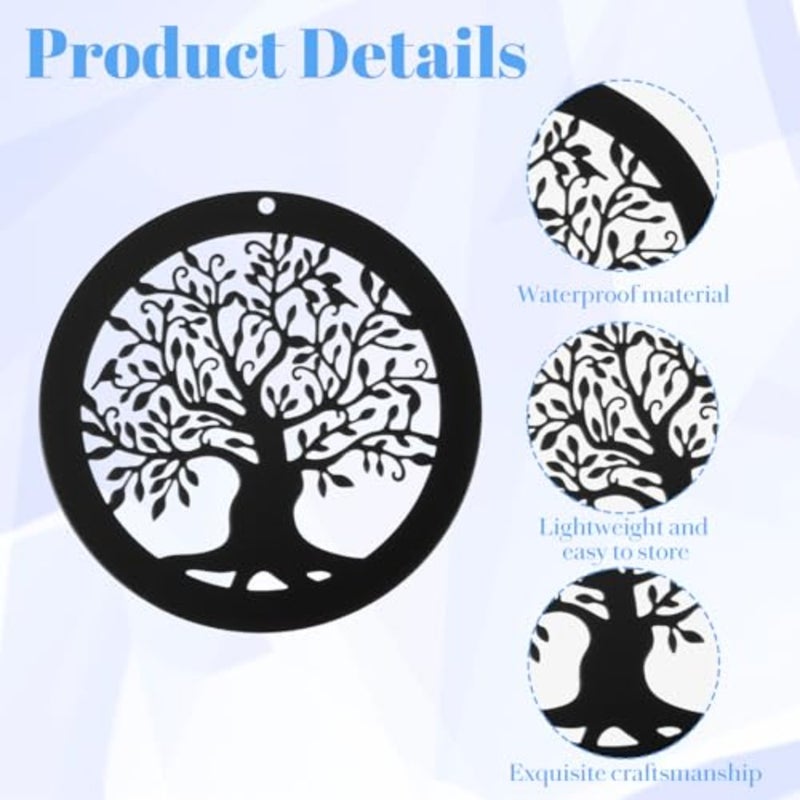 Replacement Wind Catcher, Wind Chime Parts with 16.4FT Nylon Cord Vintage Black Tree Design Sail Replacement Hanging tion Ornament - Image 4