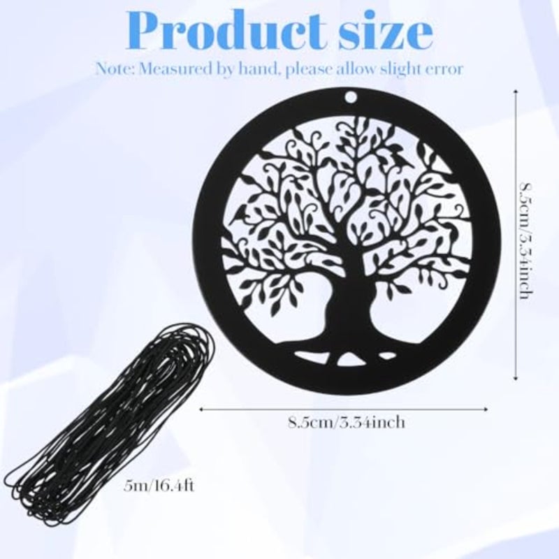 Replacement Wind Catcher, Wind Chime Parts with 16.4FT Nylon Cord Vintage Black Tree Design Sail Replacement Hanging tion Ornament - Image 2
