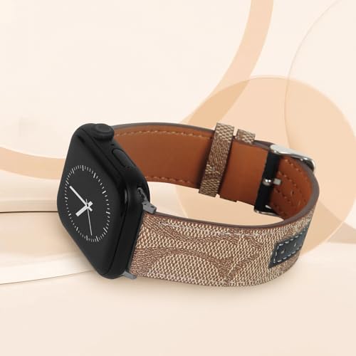 Avazera Leather Band 44mm 42mm 40mm 38mm Compatible with Apple Watch Men Women,Design for Replacement Band Compatible with Watch Series 6/5/4/3/2/1, iWatch SE (Brown-black, 38/40MM) - Image 5