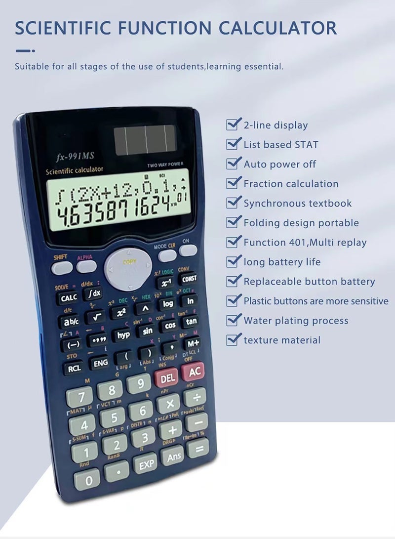 Generic FX-991MS 2nd Edition Scientific Calculator Blue  - Image 4