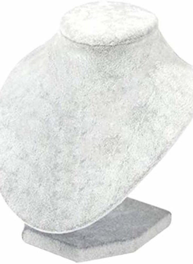 FRECI Necklace Display Stand Wooden Velvet Necklace Display Bust Stand Mannequin - Jewelry Holder for Necklaces Chain, Choker, Pendant - 20x20x17cm - Image 1