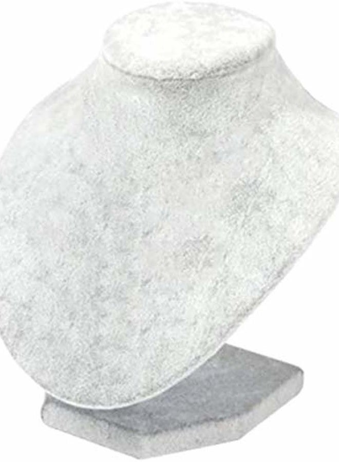 FRECI Necklace Display Stand Wooden Velvet Necklace Display Bust Stand Mannequin - Jewelry Holder for Necklaces Chain, Choker, Pendant - 20x20x17cm - Image 3