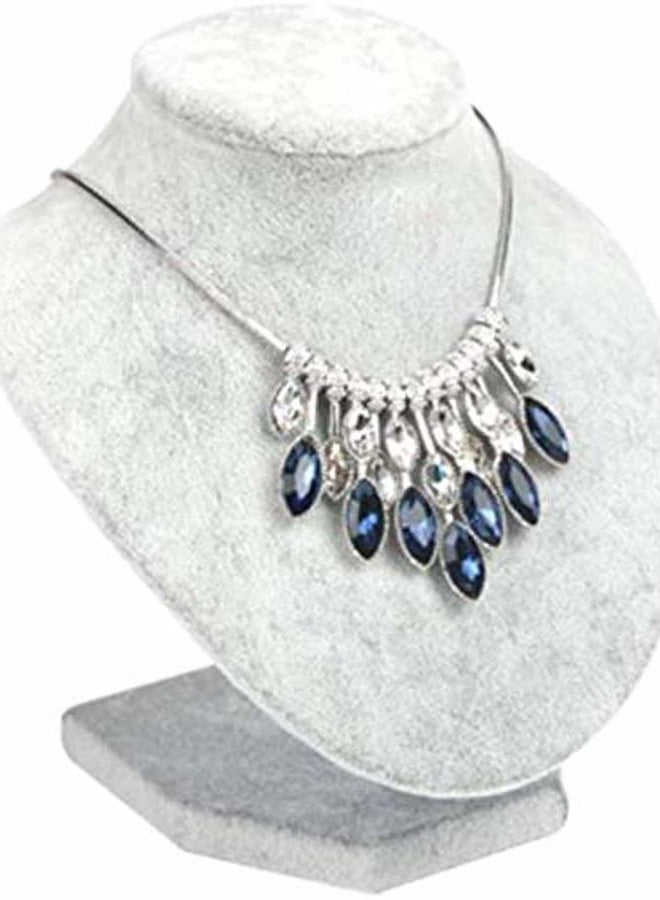 FRECI Necklace Display Stand Wooden Velvet Necklace Display Bust Stand Mannequin - Jewelry Holder for Necklaces Chain, Choker, Pendant - 20x20x17cm - Image 5