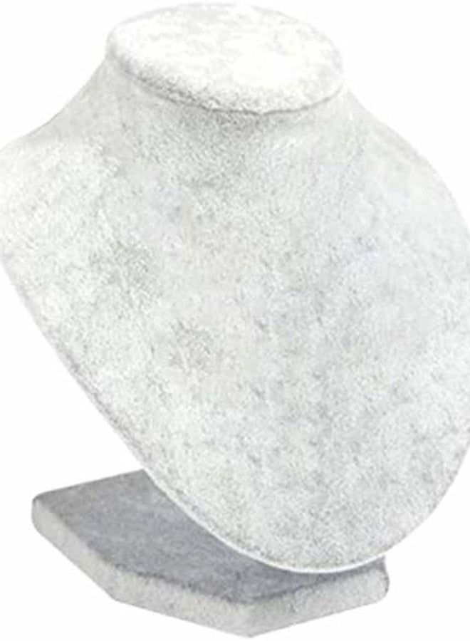 FRECI Necklace Display Stand Wooden Velvet Necklace Display Bust Stand Mannequin - Jewelry Holder for Necklaces Chain, Choker, Pendant - 20x20x17cm - Image 4