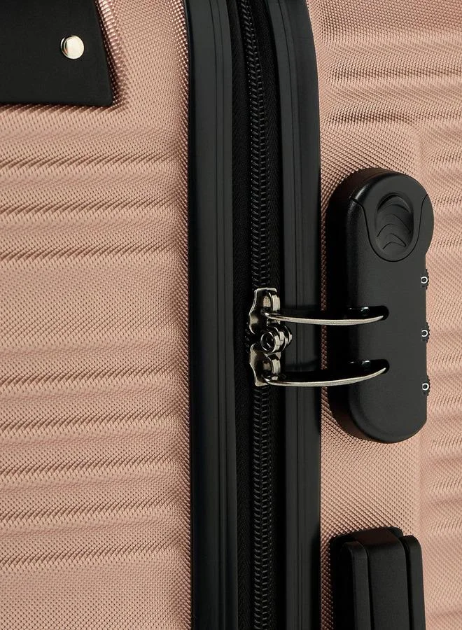 Wave ROSE GOLD Textured Hardcase Luggage Trolley With Retractable Handle - 24 Inches Check-In Bag  | Best Price UAE