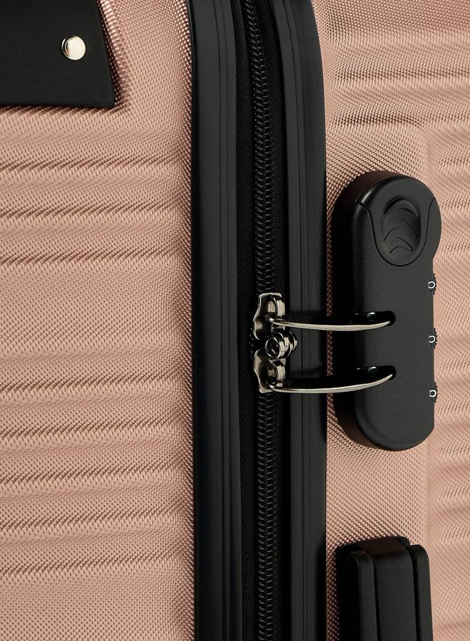 Wave Textured Hardcase Luggage Trolley With Retractable Handle - 24 Inches Check-In Bag - Image 4