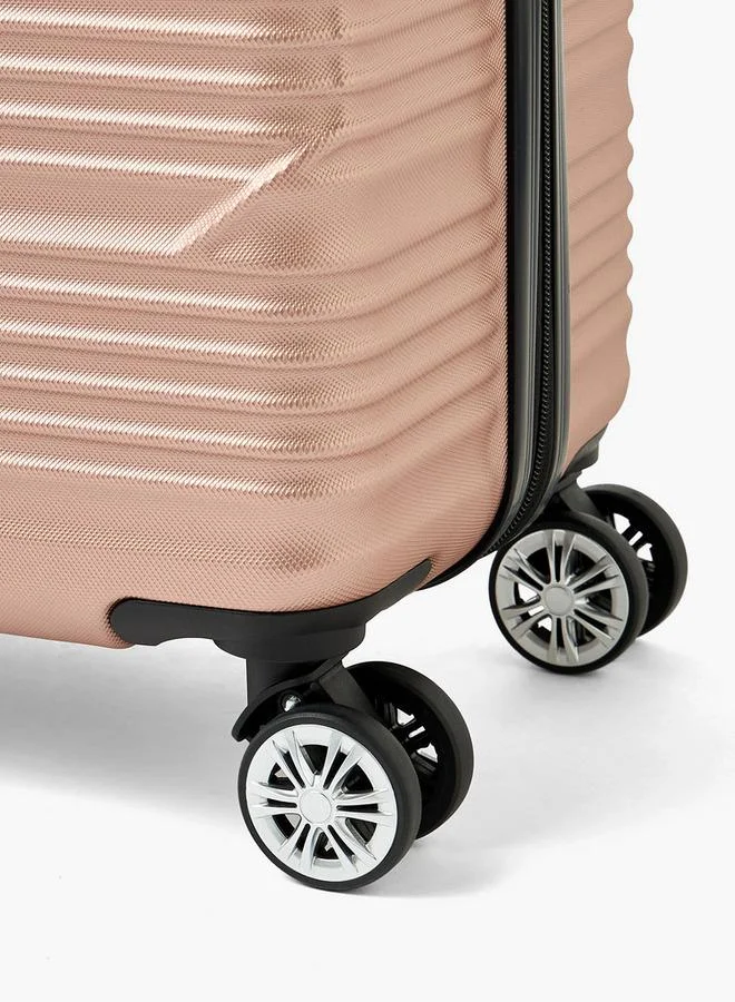 Wave ROSE GOLD Textured Hardcase Luggage Trolley With Retractable Handle - 24 Inches Check-In Bag  | Best Price UAE