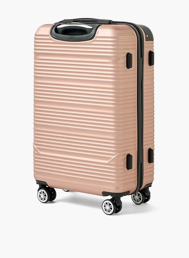Wave ROSE GOLD Textured Hardcase Luggage Trolley With Retractable Handle - 24 Inches Check-In Bag  | Best Price UAE