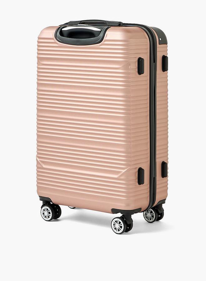 Wave Textured Hardcase Luggage Trolley With Retractable Handle - 24 Inches Check-In Bag - Image 3