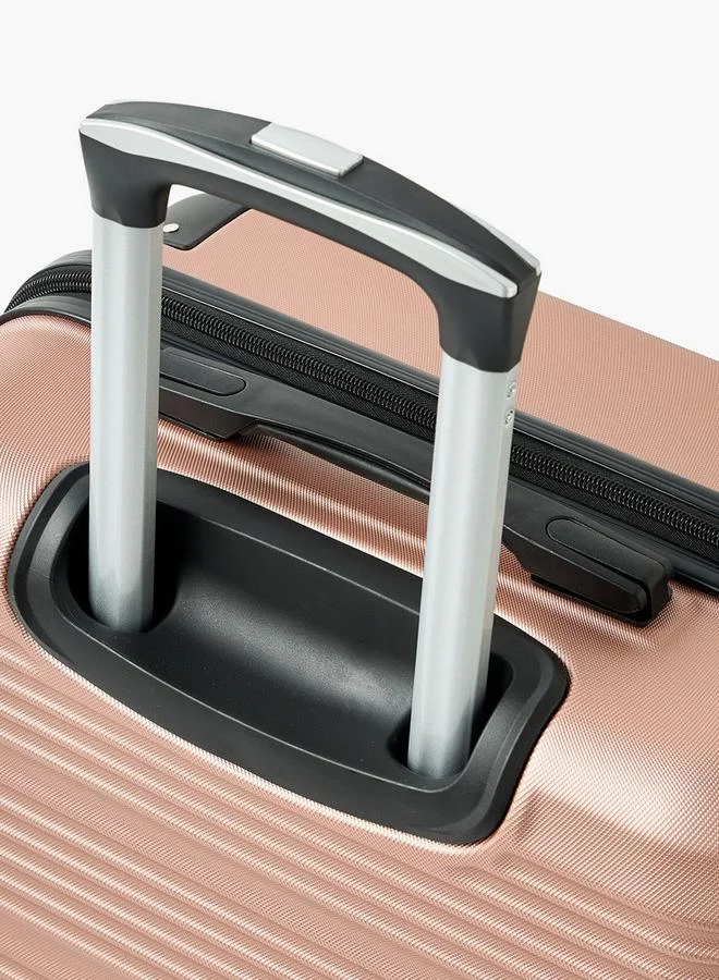 Wave ROSE GOLD Textured Hardcase Luggage Trolley With Retractable Handle - 24 Inches Check-In Bag  | Best Price UAE