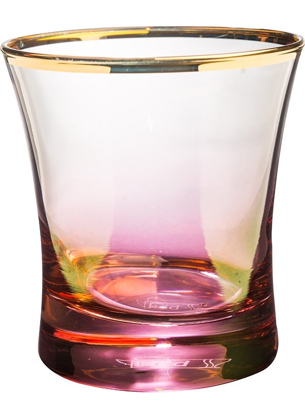 Royal Home - Roya Home Soprano Pink Cut Hand Decorative Gilded 6 Piece Patterned Water Glass Set - Image 1