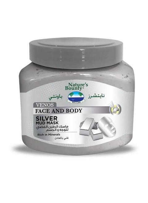 Nature's Bounty Venos Silver Mud Mask – Detoxifying & Hydrating Facial Mask for Radiant, Clear Skin, 300ml