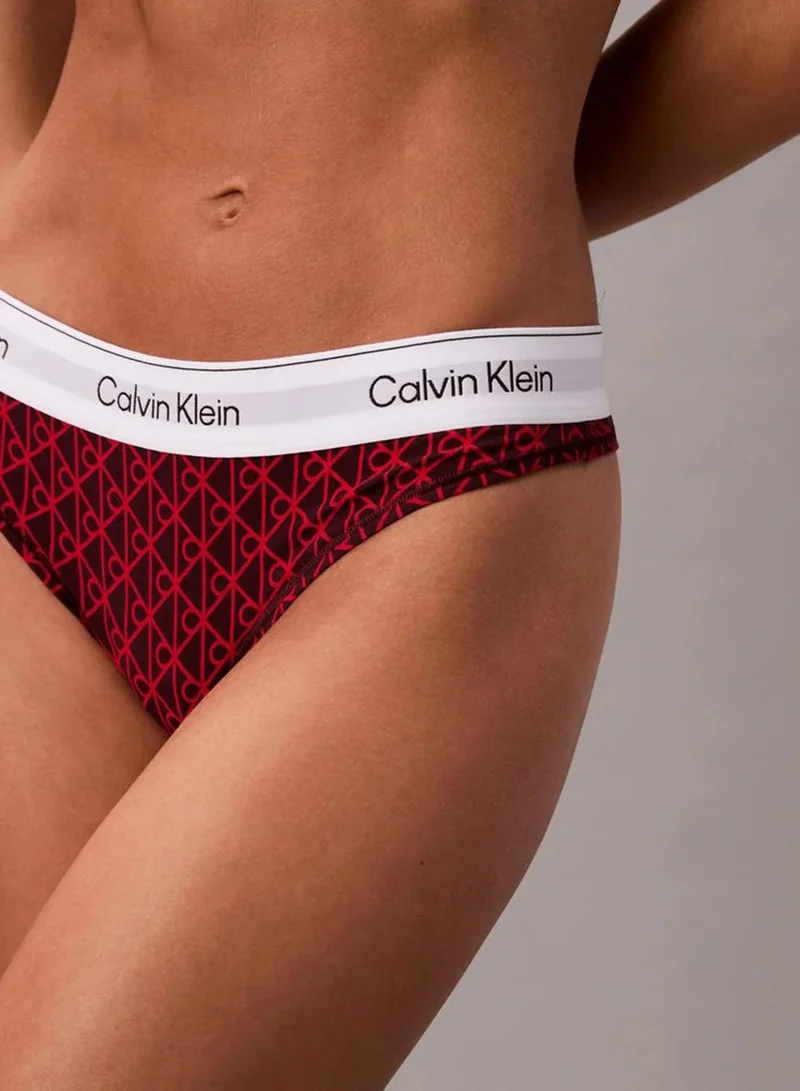 Calvin Klein SEAMLESS EMBLEM+DARK BERRY Thong - Icon Cotton Modal for Women | Best Price UAE