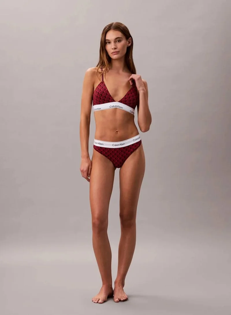 Calvin Klein SEAMLESS EMBLEM+DARK BERRY Thong - Icon Cotton Modal for Women | Best Price UAE