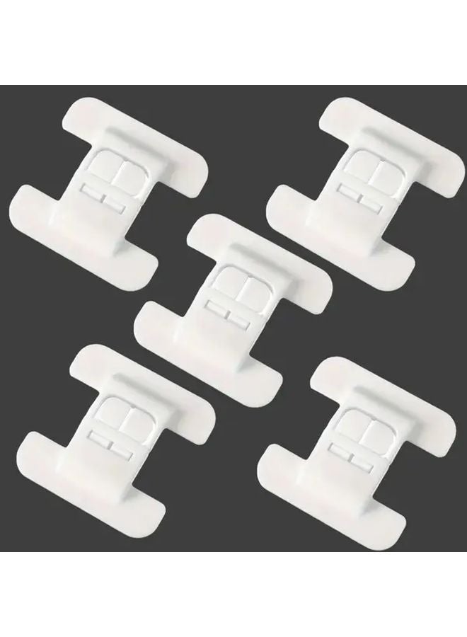 5pcs White Childproof Latch Buckle Set No Drill Safety Lock For Fridge Doors Cabinets - Image 1