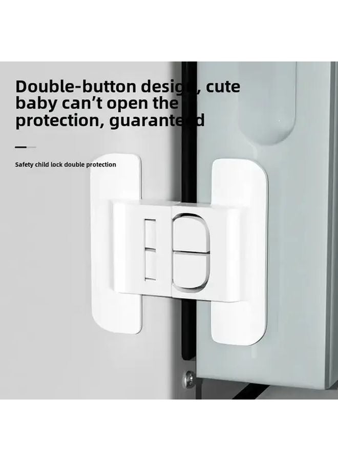 5pcs White Childproof Latch Buckle Set No Drill Safety Lock For Fridge Doors Cabinets - Image 5