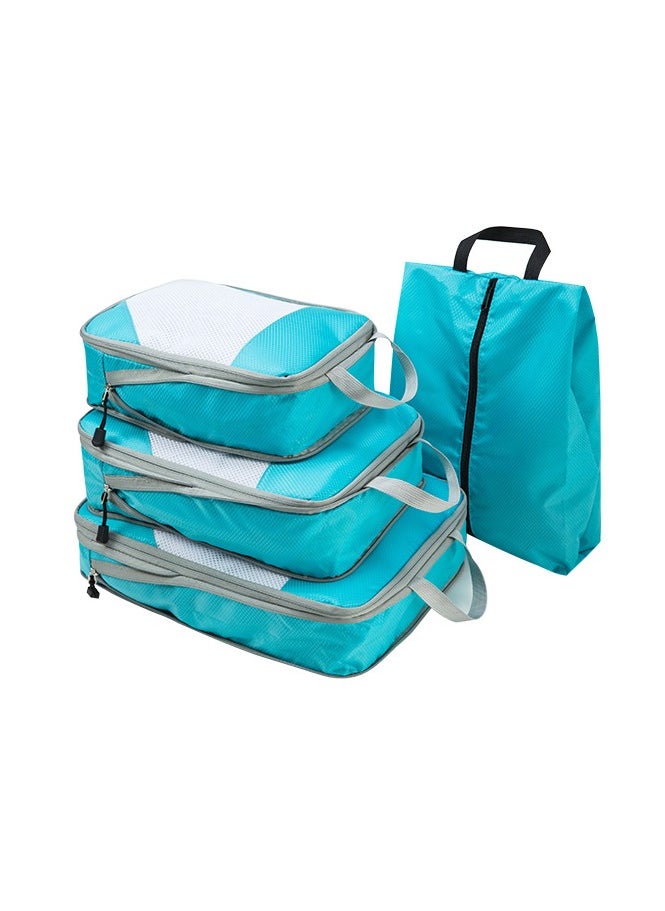 Generic - Compression Packing Cubes for Storage, 4 Set Travel Organizer Bags for Suitcase Luggage Packing, Travel Luggage Organizer Bags for Traveling Accessories (blue) - Image 1