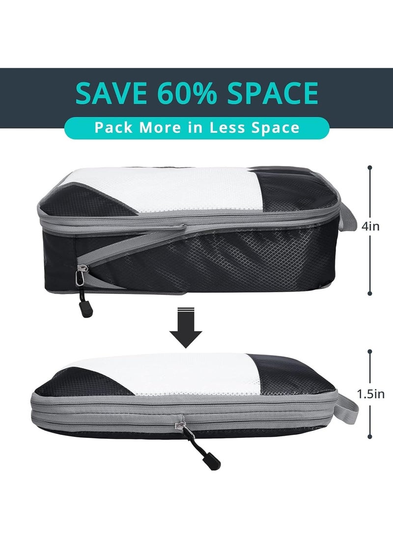 Generic - Compression Packing Cubes for Storage, 4 Set Travel Organizer Bags for Suitcase Luggage Packing, Travel Luggage Organizer Bags for Traveling Accessories (blue) - Image 1