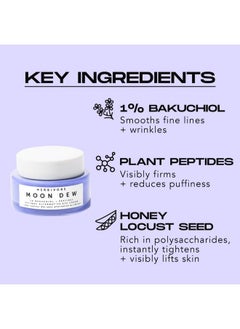 HERBIVORE Moon Dew 1% Bakuchiol + Peptides Retinol Alternative Anti Aging Eye Cream Reduces Fine Lines Wrinkles & Puffiness Plantbased Vegan Crueltyfree 15Ml / 0.5 Oz  - Image 2