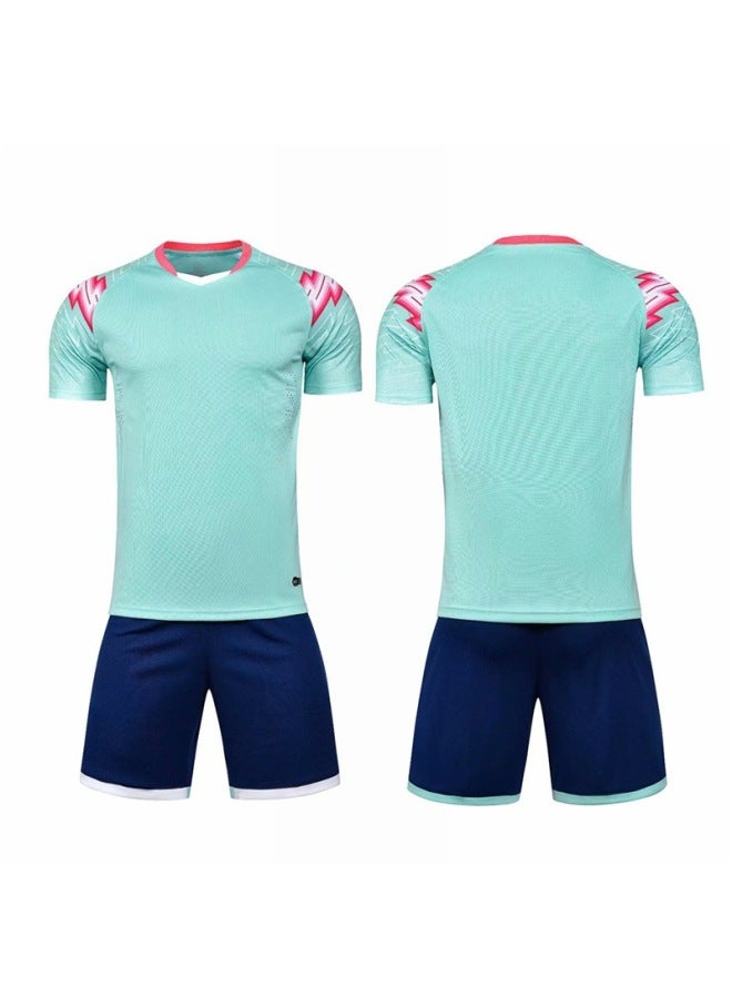M8636/water Green Short Sleeve Football Jersey - Image 1