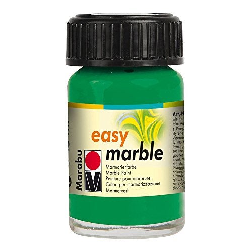 Marabu Easy Marble Paint - Rich Green - Hydro Dipping Paint for Tumblers, Ceramic, Paper, Glass, and More - 15ml Bottle - Image 1