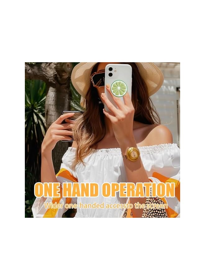 S-TOP Universal Phone Grip and Stand for Secure One-Handed Use and Hands-Free Viewing, 4 Pack Fruit Theme Air Cushion Collapsible Sockets, Compatible with iPhone, Samsung and Android Tablets - Image 3