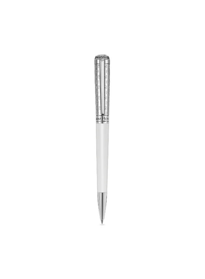 Saint Honore Paris Logo White with Silver SH Engraving Pen for Men's