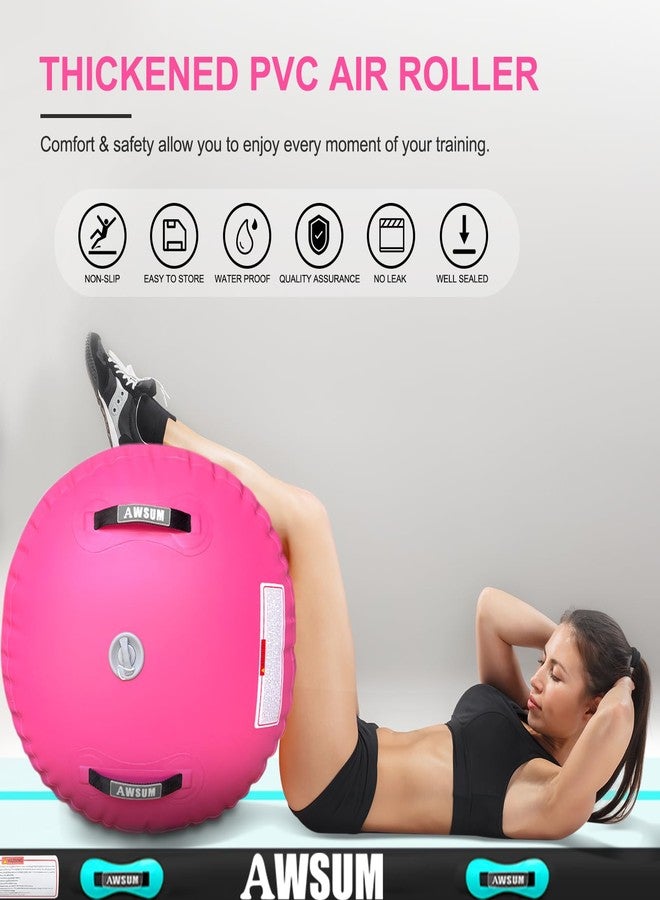 AWSUM Gymnastics Air Barrel Tumble Roller, Inflatable Tumbling Backhandspring Training Barrel, 19.7/23.6/29.5/31.5/35.4 Inches Dia Air Roller for Back-bend Handstand Cheerleading Yoga Home Gym(No Pump) - Image 4
