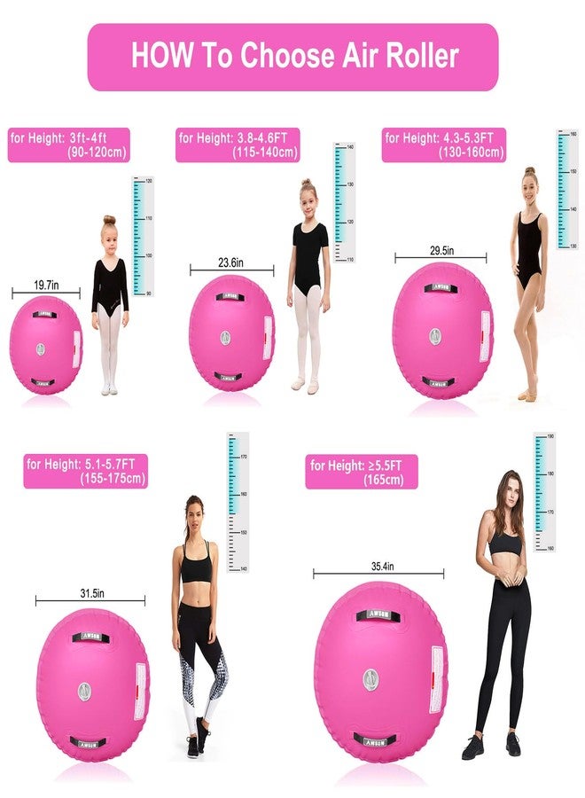 AWSUM Gymnastics Air Barrel Tumble Roller, Inflatable Tumbling Backhandspring Training Barrel, 19.7/23.6/29.5/31.5/35.4 Inches Dia Air Roller for Back-bend Handstand Cheerleading Yoga Home Gym(No Pump) - Image 2