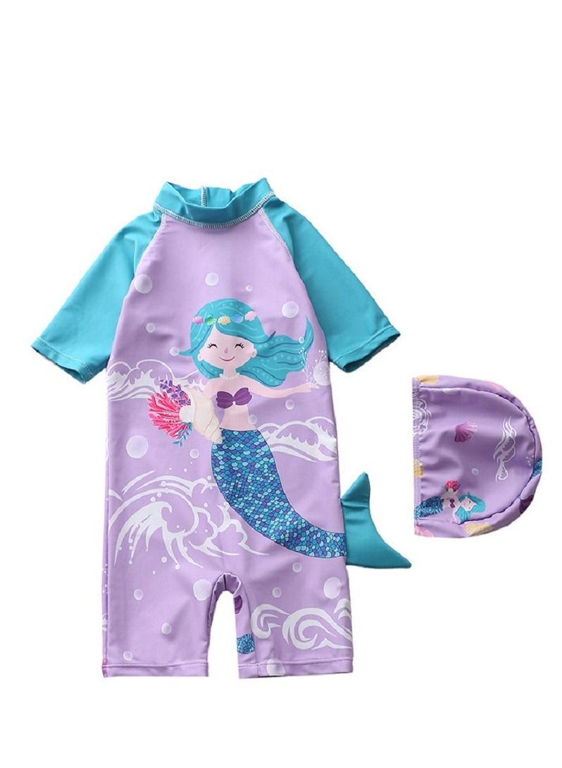 Y&D 2 piece children's swimsuit girl baby one piece surfing suit baby swimming pool girl swimsuit 100-110 cm - Image 1