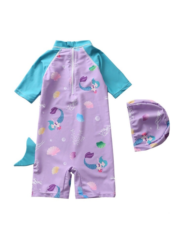 Y&D 2 piece children's swimsuit girl baby one piece surfing suit baby swimming pool girl swimsuit 100-110 cm - Image 2