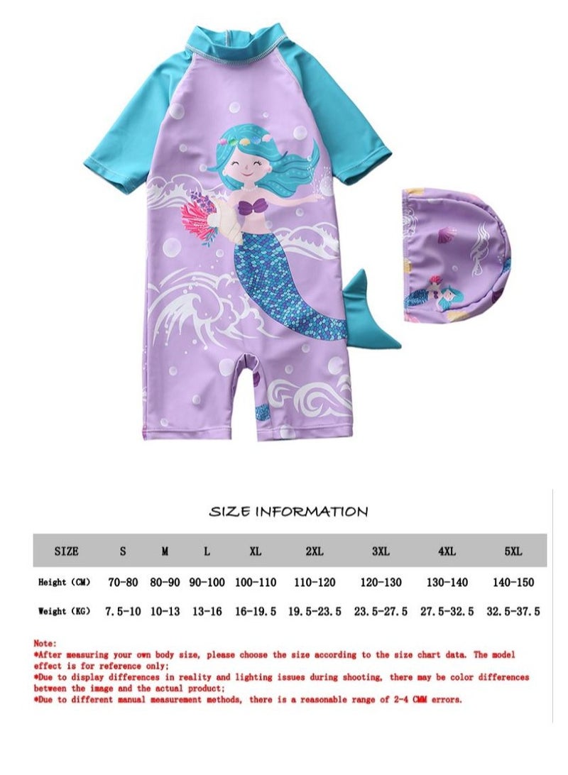 Y&D 2 piece children's swimsuit girl baby one piece surfing suit baby swimming pool girl swimsuit 100-110 cm - Image 3