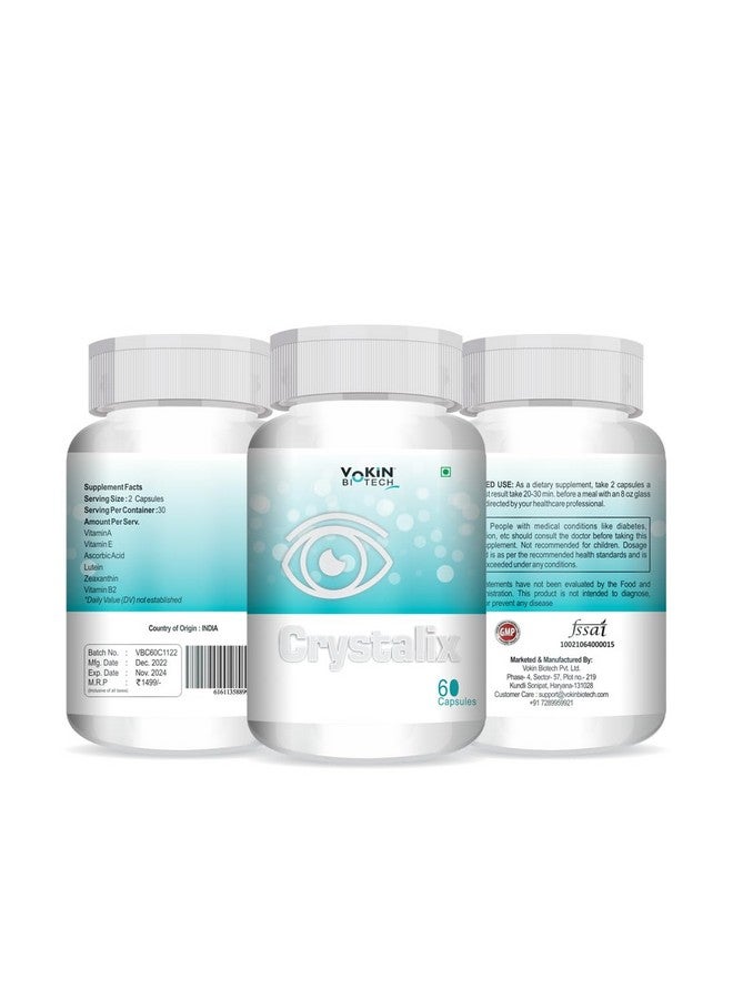 Vokin Biotech Crystalix Complete Eye Health Formula To Maintain Healthy Eyes and Good Vision (60 Capsules) - Image 2